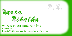 marta mihalka business card